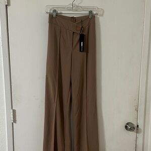 Fashion Nova Tan Trousers with Button Detail
